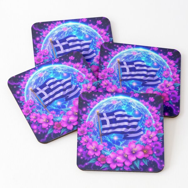 Item preview, Sparkly Greece Flag designed and sold by Harmonious Art.