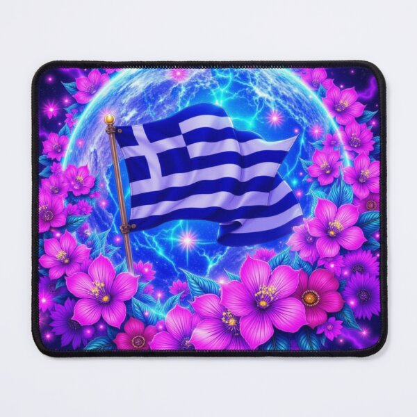 Item preview, Sparkly Greece Flag designed and sold by Harmonious Art.