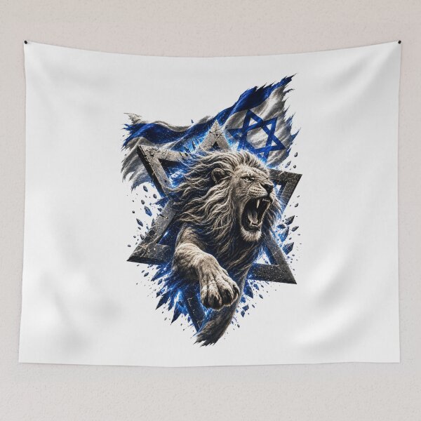 Item preview, Roaring Lion of Judah & Star of David & Israeli Flag designed and sold by FREENATION2026.