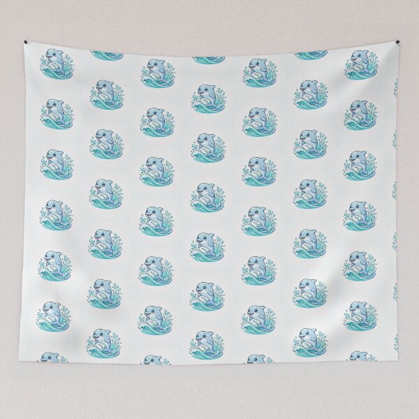 Item preview, Cute Kawaii Dolphin Sticker | Adorable Baby Dolphin Ocean Animal | Pastel Marine Life Gift designed and sold by KalaPXL.