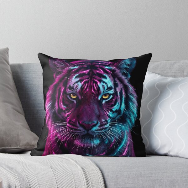 Item preview, Neon Cyber Tiger Cyberpunk Synthwave Apex Predator designed and sold by Velustro Shop.