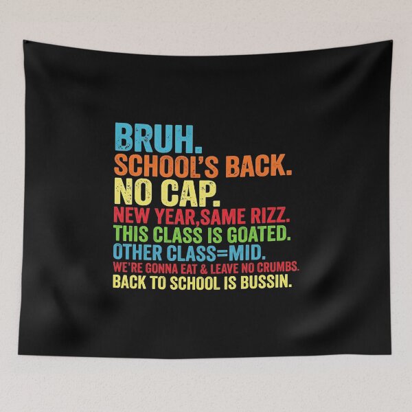 Item preview, Back To School Bruh No Cap Rizz Gen Z Slang Funny designed and sold by DamianRoy88.