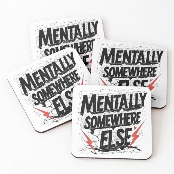 Item preview, Mentally Somewhere Else-Bold Mental Health Humor Typography Quote. Funny Sarcastic Retro Graphic Gift designed and sold by Aarvya Fashion Club ( A.F.C ).