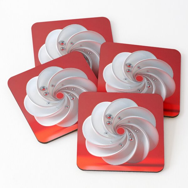 Item preview, Swirling White Discs on Red designed and sold by Vicky Brago-Mitchell®.
