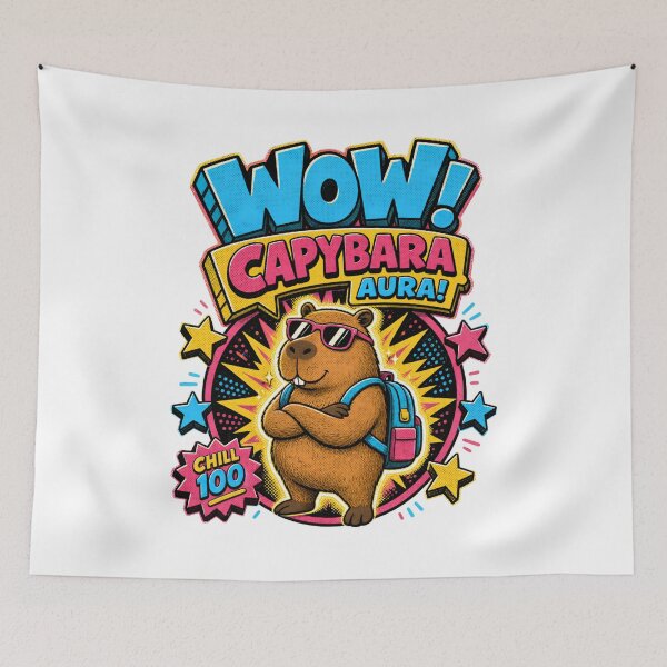Item preview, Back to School: Wow, Capybara Aura Chill 100 designed and sold by Fenay Designs.
