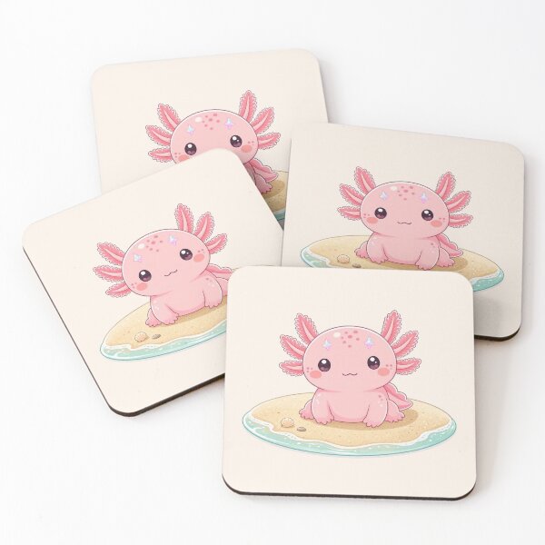 Item preview, Cute Pink Axolotl on the Beach  designed and sold by SweetLilith.