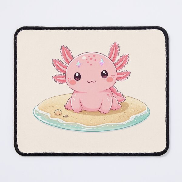 Item preview, Cute Pink Axolotl on the Beach  designed and sold by SweetLilith.