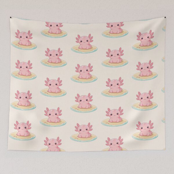 Item preview, Cute Pink Axolotl on the Beach  designed and sold by SweetLilith.
