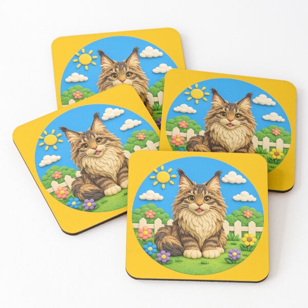Item preview, Maine Coon cat - clay designed and sold by AcornAndPebble.