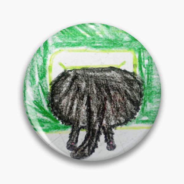 Item preview, Funny Fluffy Cat Butt in Pet Door Crayon Illustration  designed and sold by tdwngplum.
