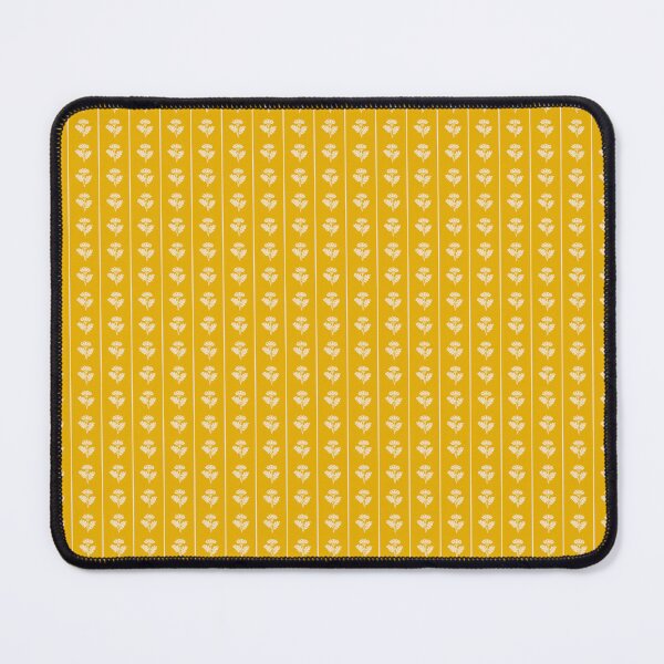 Item preview, Cottage Flowers and Stripes Pattern in Mustard Yellow and Cream Beige designed and sold by kierkegaard.