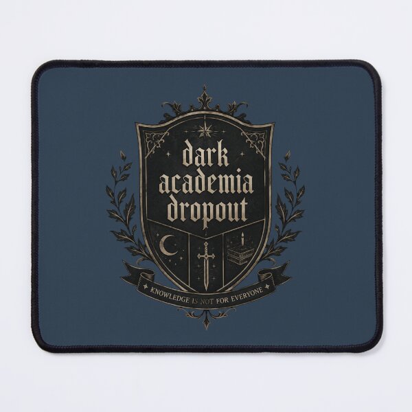 Item preview, Dark Academia Dropout — Gothic Crest Heraldic Art Print | Knowledge Is Not for Everyone, Scholar Gift designed and sold by ArtofDari.
