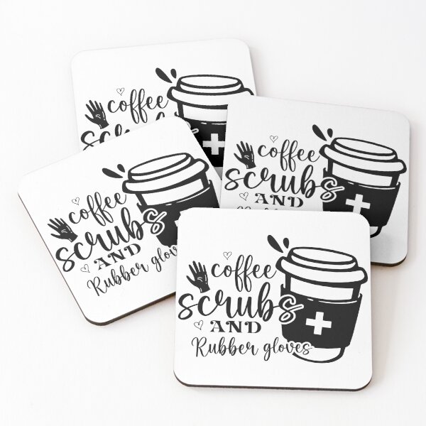 Item preview, Coffee Scrubs And Rubber Gloves Nurse designed and sold by Sticky Canvas.