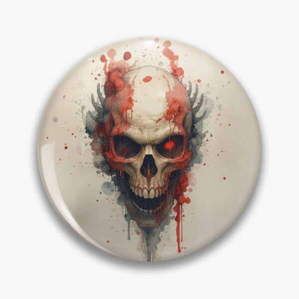 Item preview, Ink Splatter Skull – Dark Gothic Red & Black Illustration designed and sold by Designs By Ms Mal_Tas.