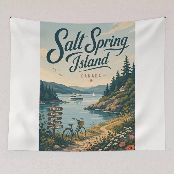 Item preview, Salt Spring Island British Columbia with Gulf Islands Ferry Route designed and sold by Places On Earth.