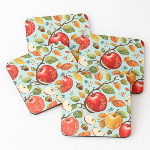 Item preview, Happy Autumn Apple Orchard Folk Art Pattern designed and sold by RoPrincess.