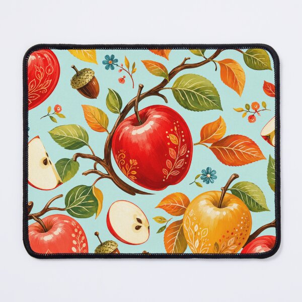Item preview, Happy Autumn Apple Orchard Folk Art Pattern designed and sold by RoPrincess.