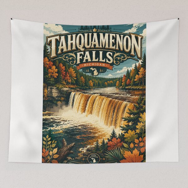 Item preview, Tahquamenon Falls Michigan Upper Peninsula Autumn River Landscape designed and sold by Places On Earth.