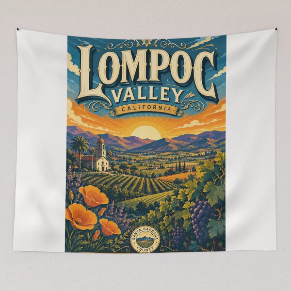 Item preview,  Lompoc Valley Santa Barbara County California Vineyard Landscape designed and sold by Places On Earth.