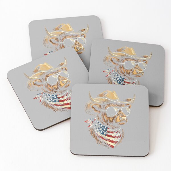 Item preview, USA Patriotic Cowboy Highland Cow Western 4th of July designed and sold by ArleneRowe.