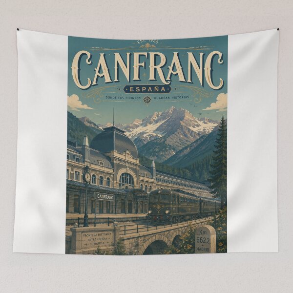 Item preview, Canfranc International Railway Station Aragón Spanish Pyrenees designed and sold by Places On Earth.