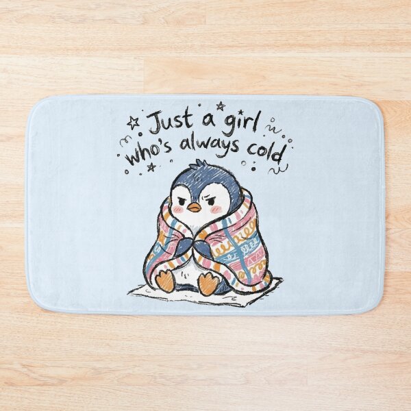 Item preview, Just A Girl Whos Always Cold Cute Kawaii Penguin In Blanket designed and sold by Vanilla-Girl.