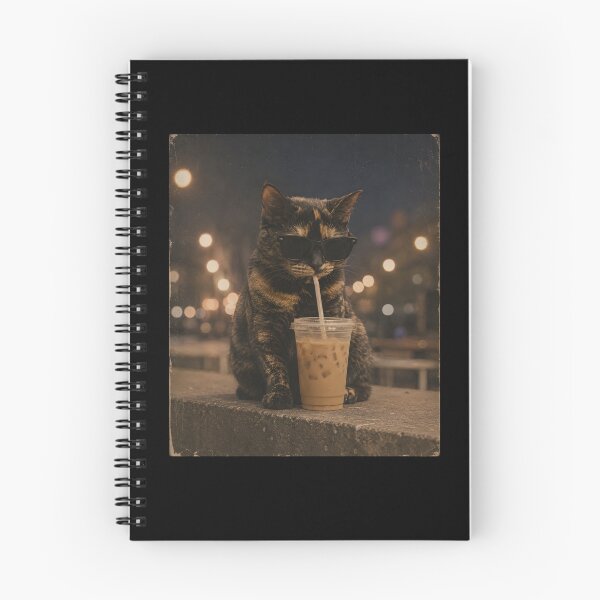 Item preview, Tortoiseshell Cat Drinking Iced Coffee designed and sold by CelidaBonde.