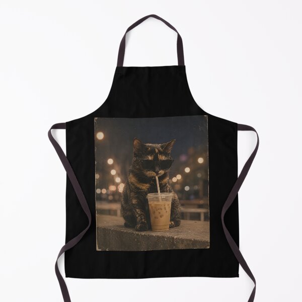 Item preview, Tortoiseshell Cat Drinking Iced Coffee designed and sold by CelidaBonde.