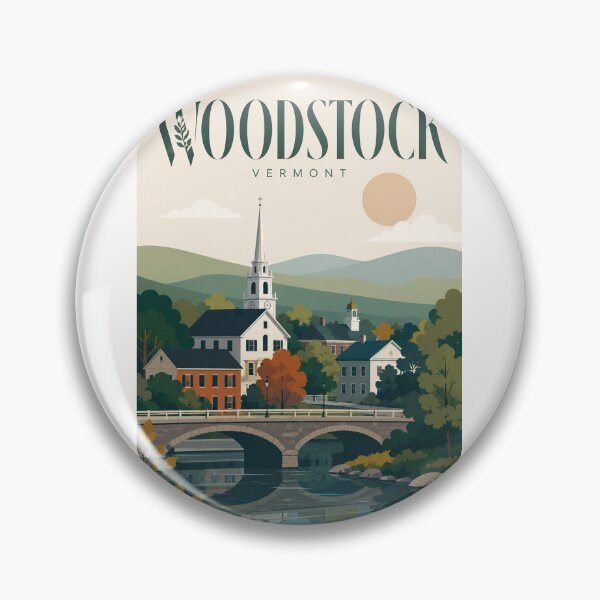 Item preview, Woodstock Village Green Bridge Vermont New England designed and sold by Places On Earth.