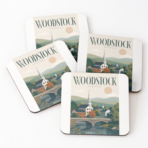 Item preview, Woodstock Village Green Bridge Vermont New England designed and sold by Places On Earth.