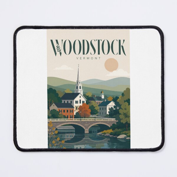 Item preview, Woodstock Village Green Bridge Vermont New England designed and sold by Places On Earth.
