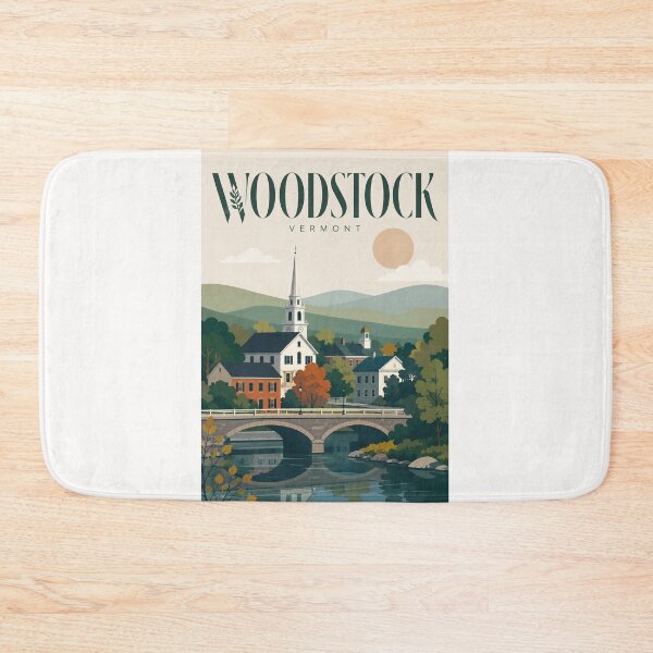Item preview, Woodstock Village Green Bridge Vermont New England designed and sold by Places On Earth.