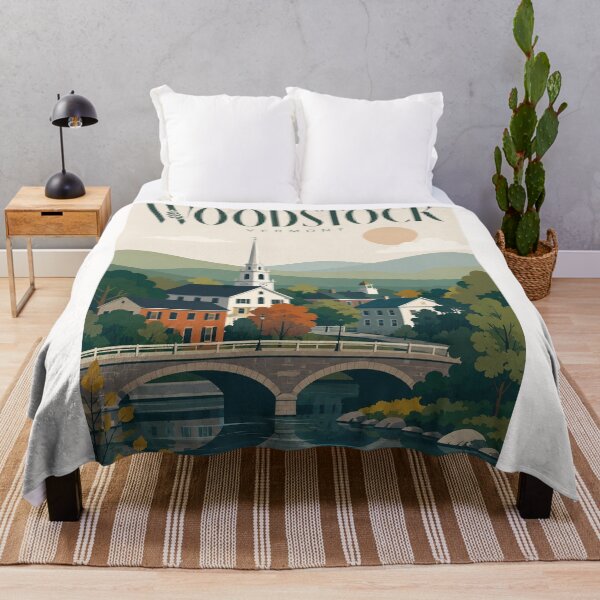 Item preview, Woodstock Village Green Bridge Vermont New England designed and sold by Places On Earth.
