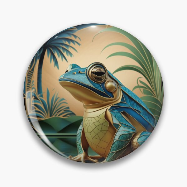 Item preview, Art. Deco Blue Frog designed and sold by StudioInTheBack.