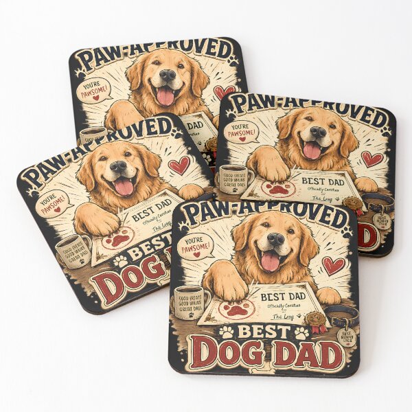 Item preview, Golden Retriever Best Dog Dad - Paw Approved Gift designed and sold by Feral Feline.