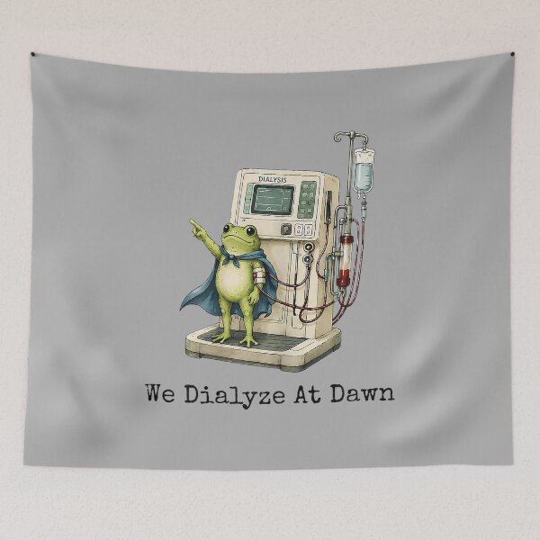 Item preview, We Dialyze At Dawn Funny Dialysis Nurse Frog Humor designed and sold by ArleneRowe.