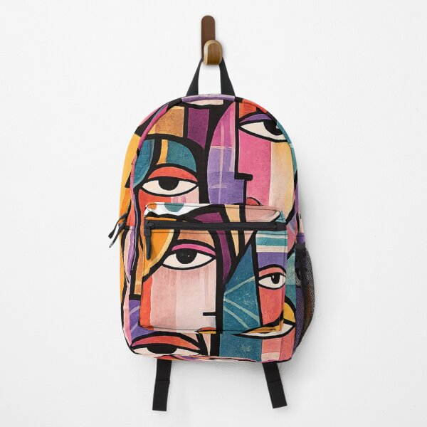 Item preview, Colorful Cubist Faces | Abstract Modern Portrait Wall Art designed and sold by ravuh.