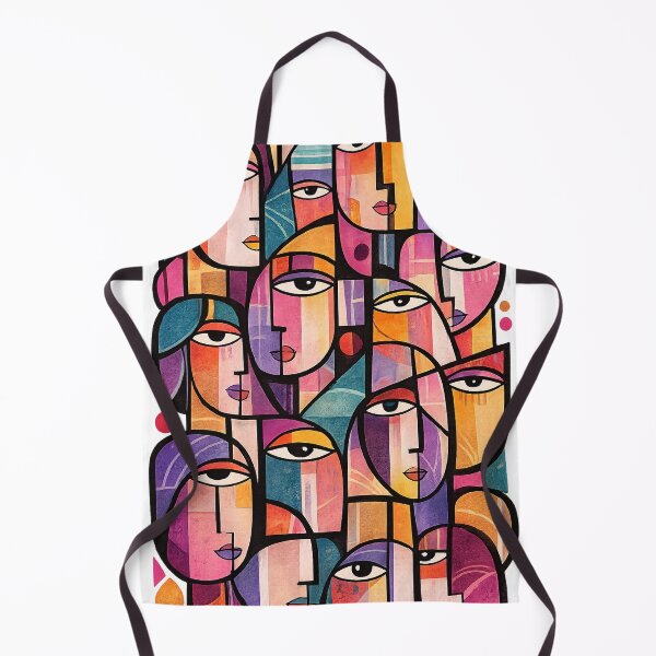 Item preview, Colorful Cubist Faces | Abstract Modern Portrait Wall Art designed and sold by ravuh.