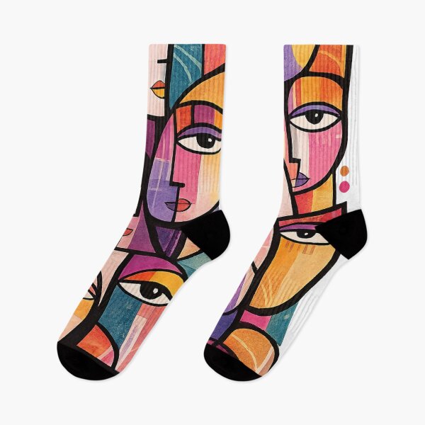 Item preview, Colorful Cubist Faces | Abstract Modern Portrait Wall Art designed and sold by ravuh.