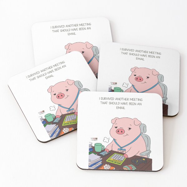 Item preview, I Survived Another Meeting That Should Have Been An Email Funny Pig designed and sold by Chonkibao.