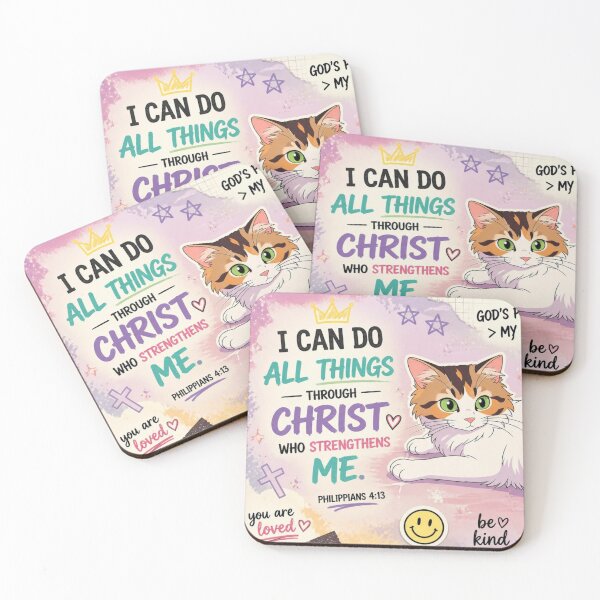 Item preview, Calico Cat with Philippians 4:13  designed and sold by KUHATLIKHA.