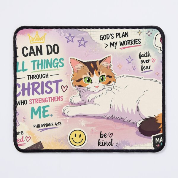 Item preview, Calico Cat with Philippians 4:13 designed and sold by KUHATLIKHA.