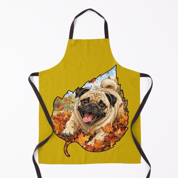 Item preview, Fall Pug Playing In Autumn Leaves designed and sold by Lion and Lamb Design.