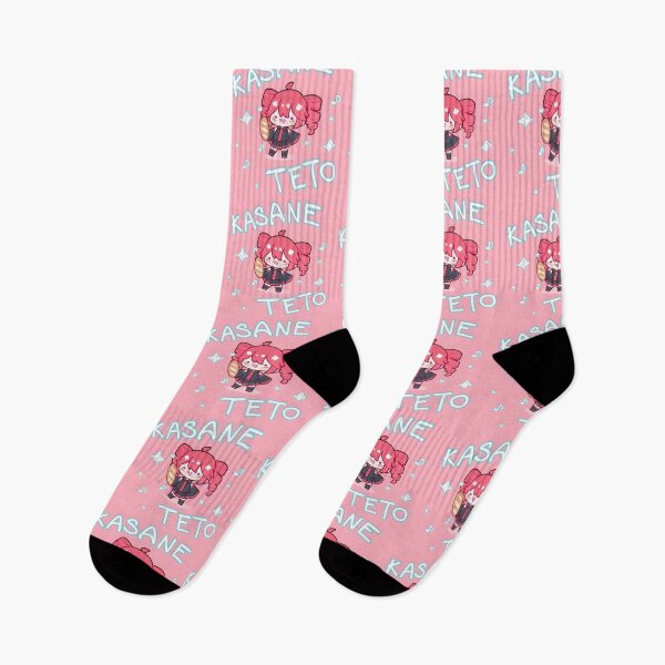 Item preview, Kasane Teto Anime Socks Japanese Vocaloid Fan Art designed and sold by RadiantGraphics.