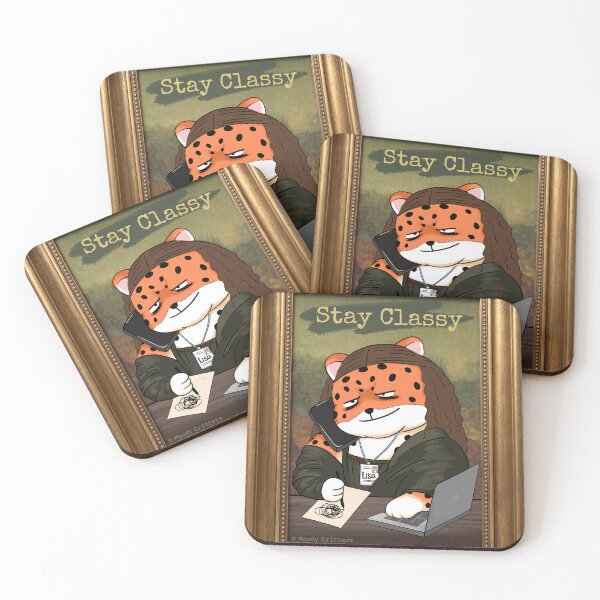 Item preview, Leopard Mona Lisa Stay Classy Office Meme designed and sold by Moody Critters.