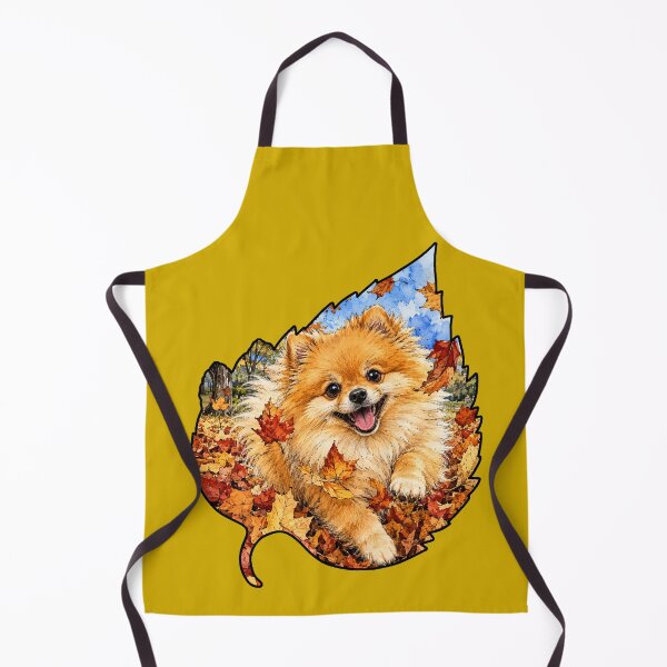 Item preview, Fall Pomeranian Playing In Autumn Leaves designed and sold by Lion and Lamb Design.
