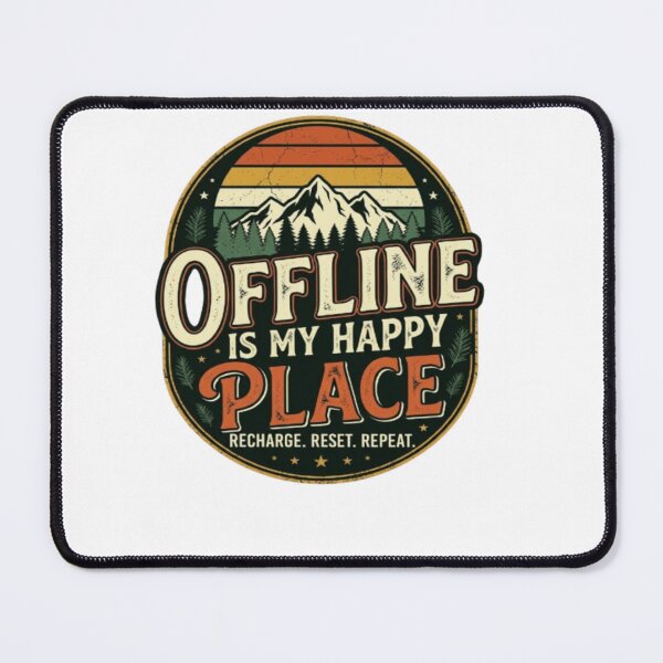 Item preview, Offline Is My Happy Place Vintage Camping Nature Retro Adventure T-Shirt designed and sold by Artbysarmina.