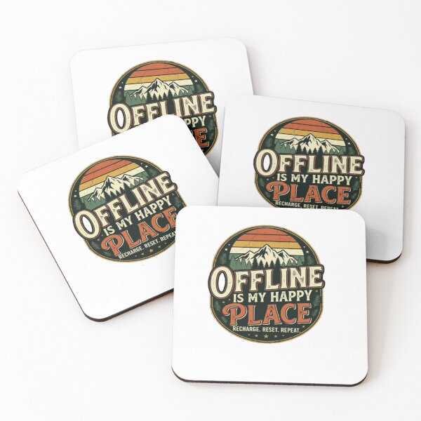 Item preview, Offline Is My Happy Place Vintage Camping Nature Retro Adventure T-Shirt designed and sold by Artbysarmina.