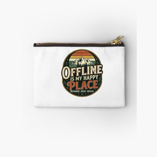 Item preview, Offline Is My Happy Place Vintage Camping Nature Retro Adventure T-Shirt designed and sold by Artbysarmina.