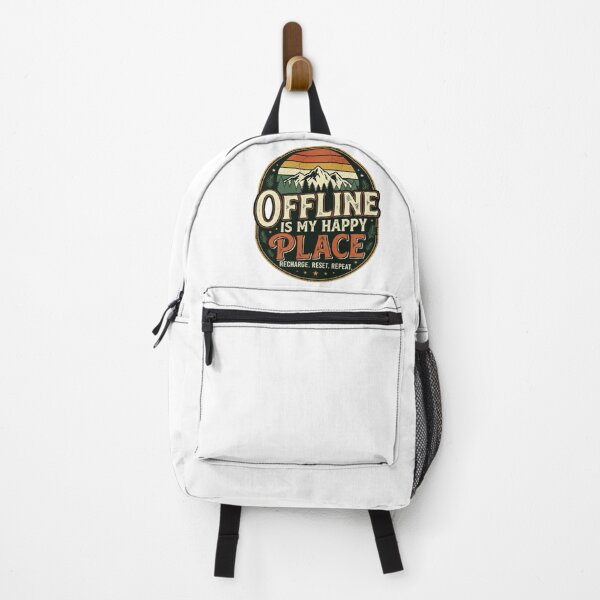 Item preview, Offline Is My Happy Place Vintage Camping Nature Retro Adventure T-Shirt designed and sold by Artbysarmina.